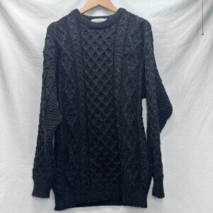 Aran Crafts Aran Islands-motif Made in Ireland 100% Wool Pullover Sweater Small